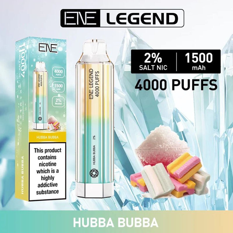 Elux ENE Crystal Legend 4000 Disposable Vape Puff Pod Box of 10-Hubba bubba *New*-vapeukwholesale