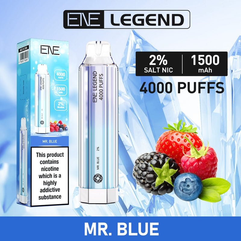ENE Crystal Legend 4000 Disposable Vape Puff Pod Box of 10-Mr Blue-vapeukwholesale
