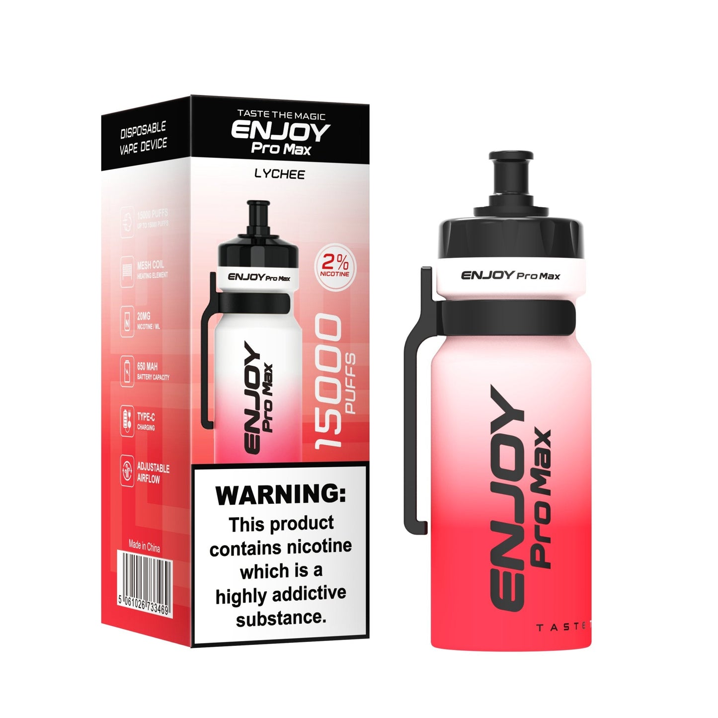 Enjoy Pro Max 15000 Puffs Disposable Vape Device Box of 10 - Lychee - vapeukwholesale