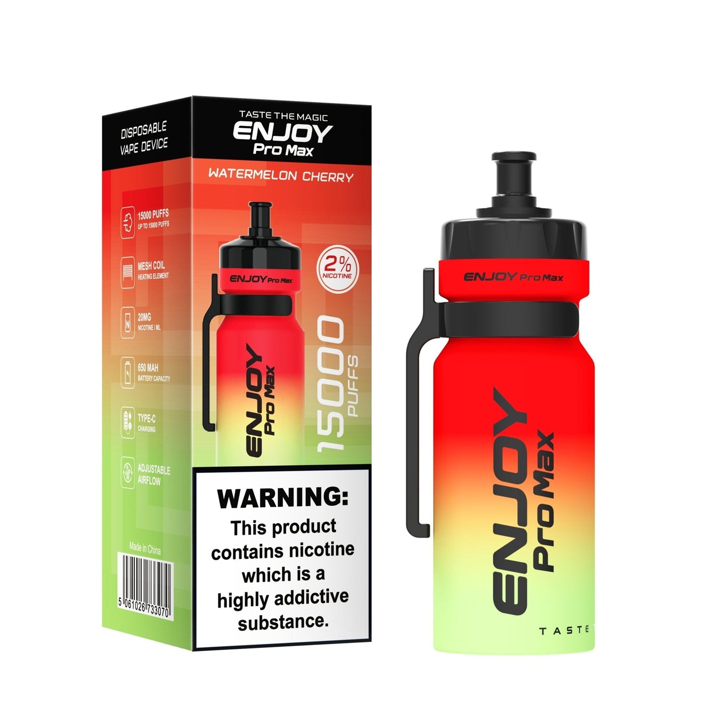 Enjoy Pro Max 15000 Puffs Disposable Vape Device Box of 10 - Watermelon Cherry - vapeukwholesale
