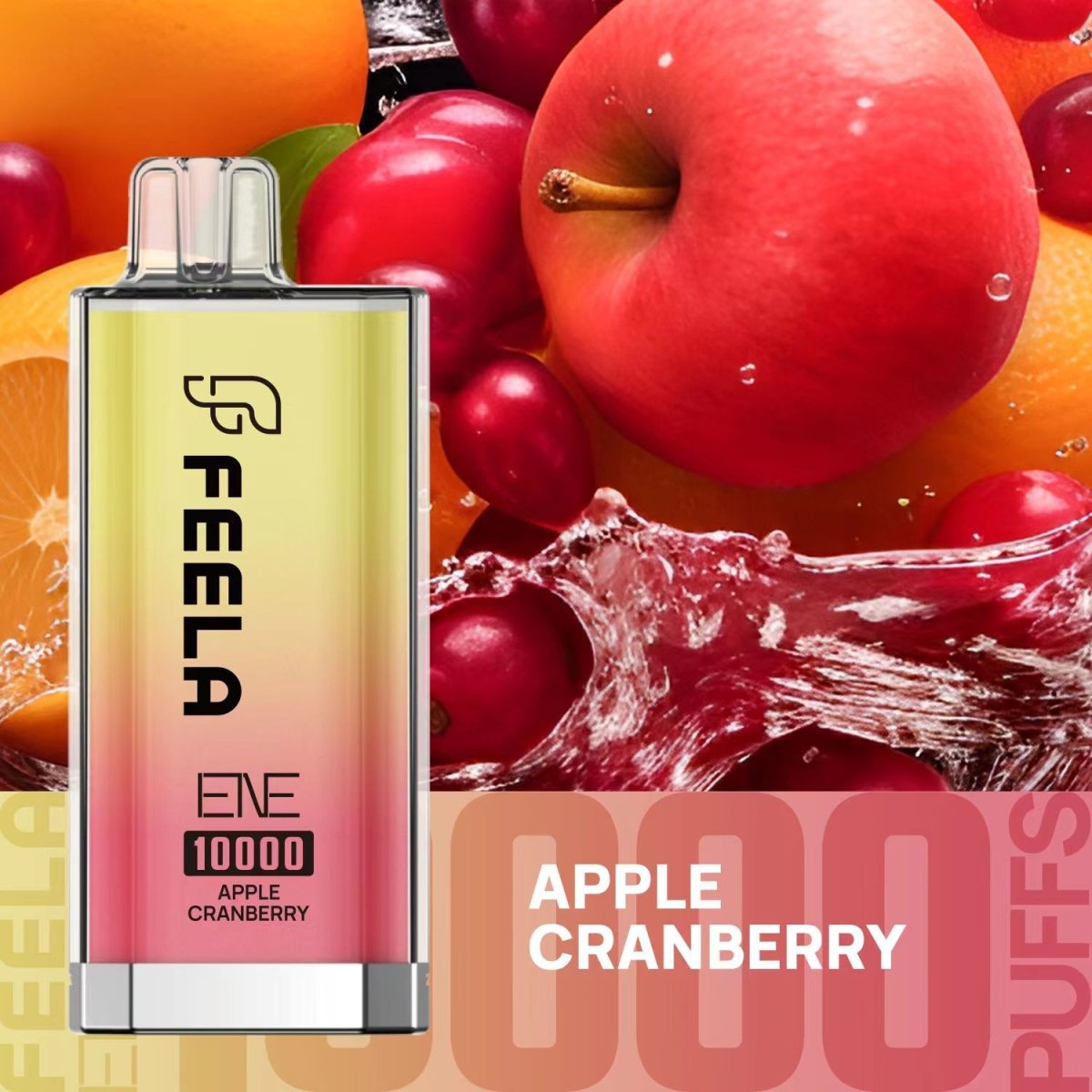 Feela ENE/Elux 10000 Disposable Vape Puff Pod Box of 10-Apple Cranberry-vapeukwholesale