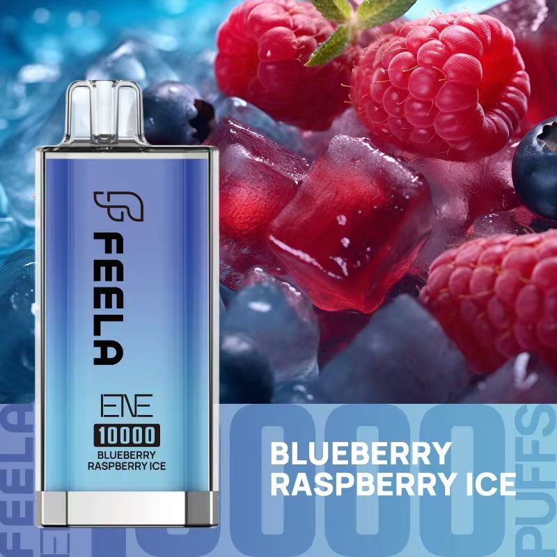 Feela ENE/Elux 10000 Disposable Vape Puff Pod Box of 10-Blueberry Raspberry Ice-vapeukwholesale