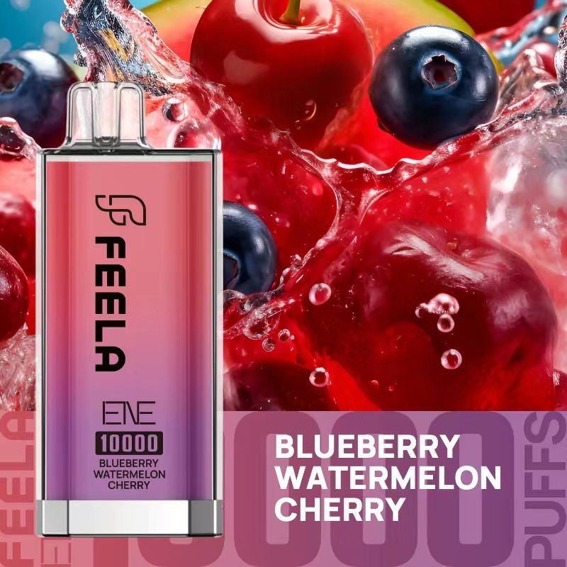 Feela ENE/Elux 10000 Disposable Vape Puff Pod Box of 10-Blueberry Watermelon Cherry-vapeukwholesale