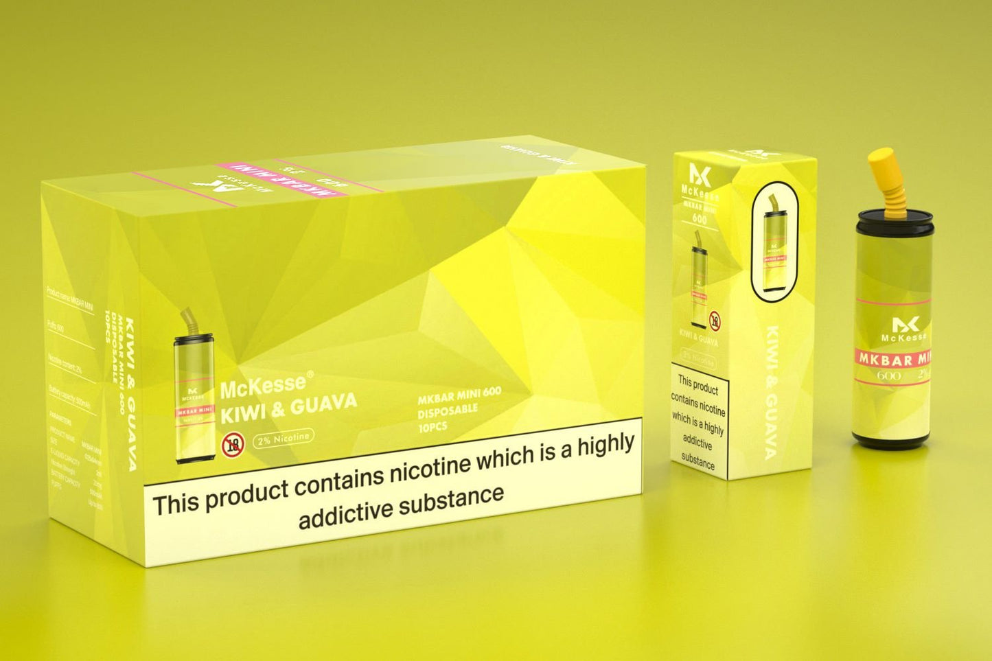 Mk Mini Bar 600 Puffs Disposable Vape Pod Box of 10-Kiwi Guava-vapeukwholesale