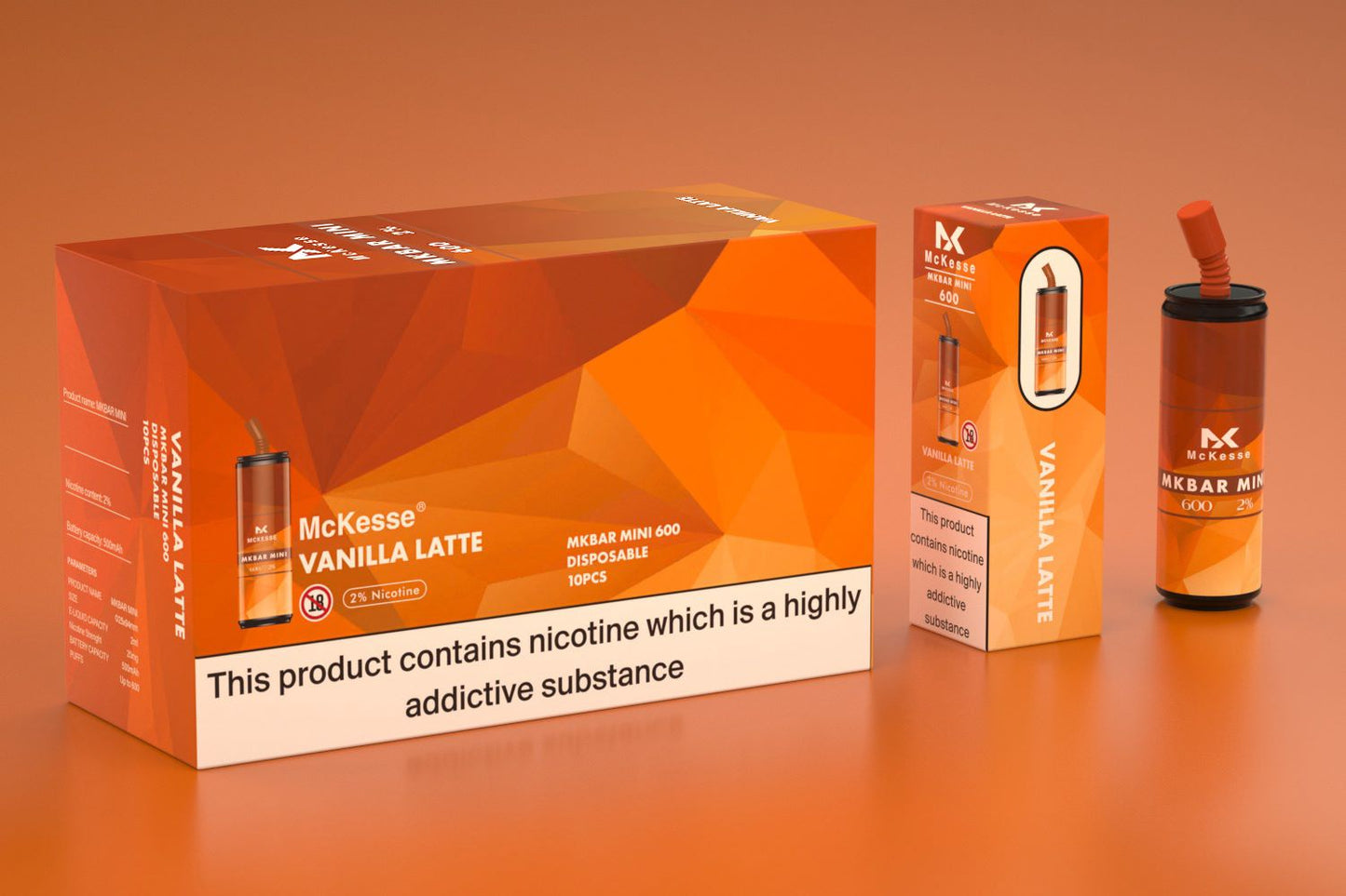 Mk Mini Bar 600 Puffs Disposable Vape Pod Box of 10-Vanilla Latte-vapeukwholesale