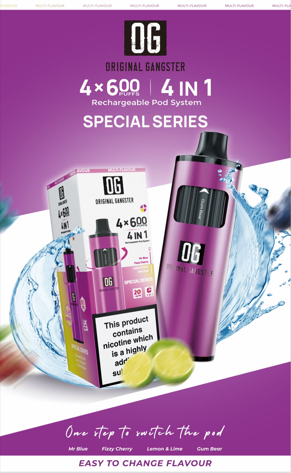 OG Original Gangster Disposable Vape Device 4 in 1 Pack of 5-Special Series-vapeukwholesale