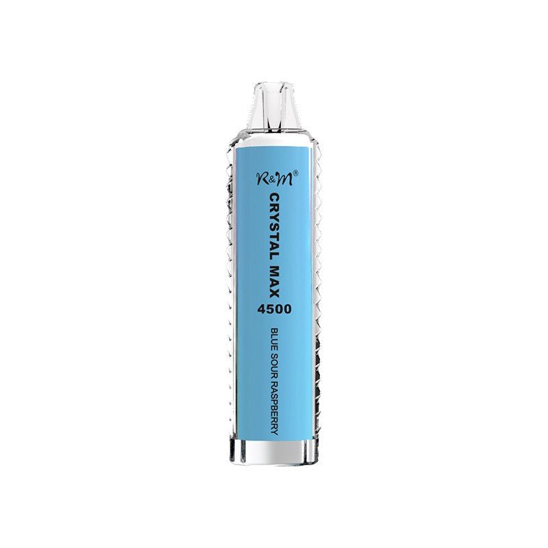 R & M Crystal Max 4500 Disposable Vape Box of 10 - Blue Sour Raspberry - vapeukwholesale