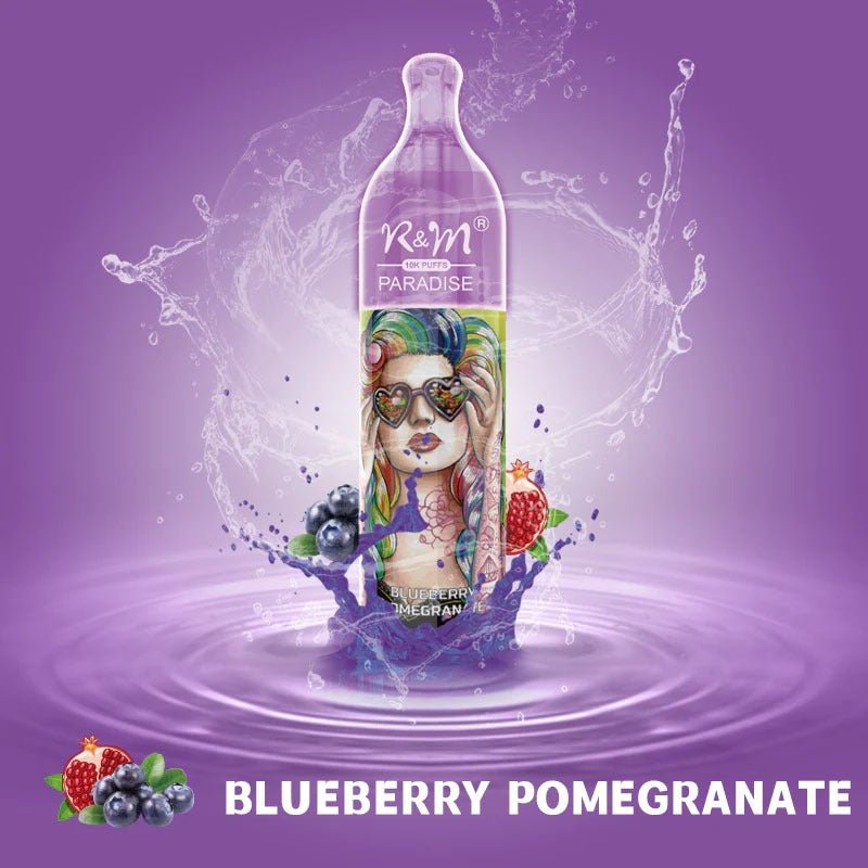 R & M Paradise 10000 Disposable Vape Pod - 20mg (Box of 10)-Blueberry Pomegranate-vapeukwholesale