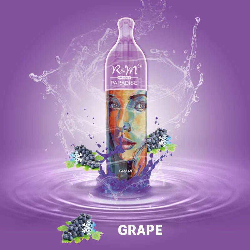 R & M Paradise 10000 Disposable Vape Pod - 20mg (Box of 10)-Grape-vapeukwholesale