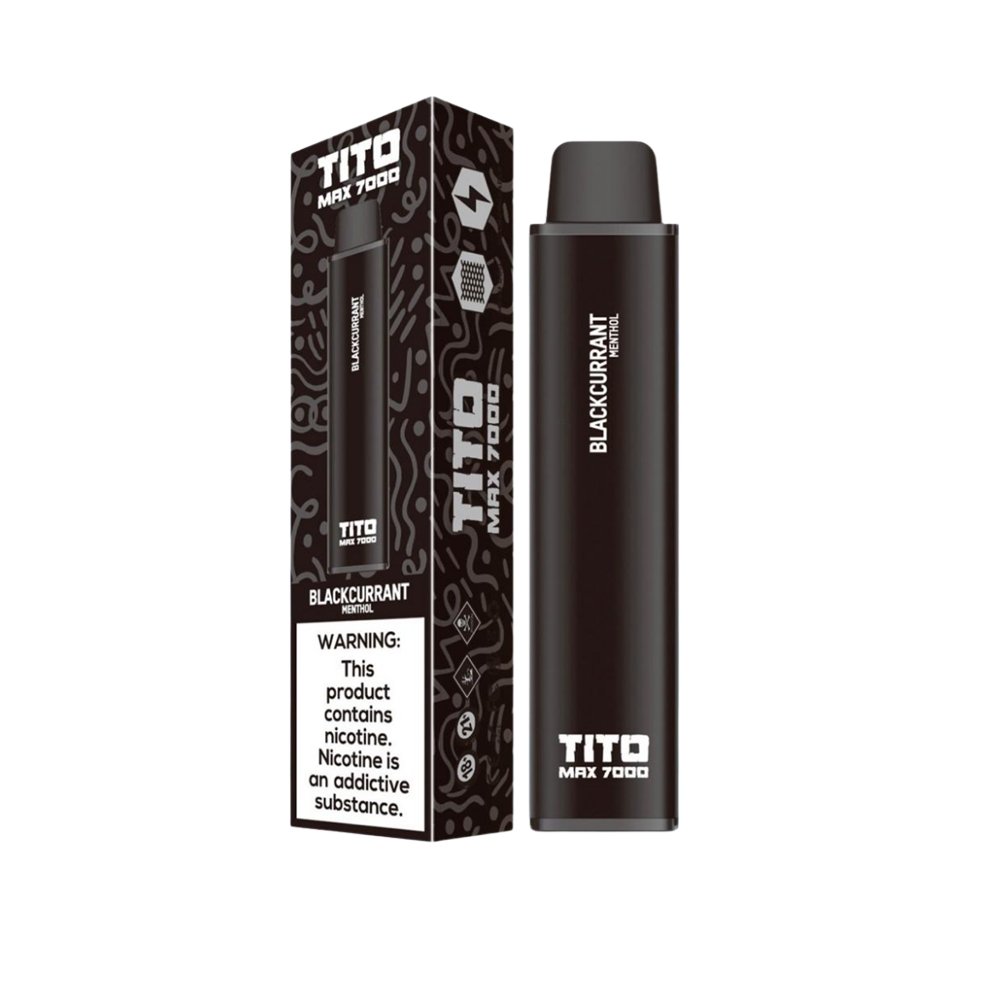 Tito Max 7000 Disposable Vape Pod Box of 10-Blackcurrant Menthol-vapeukwholesale