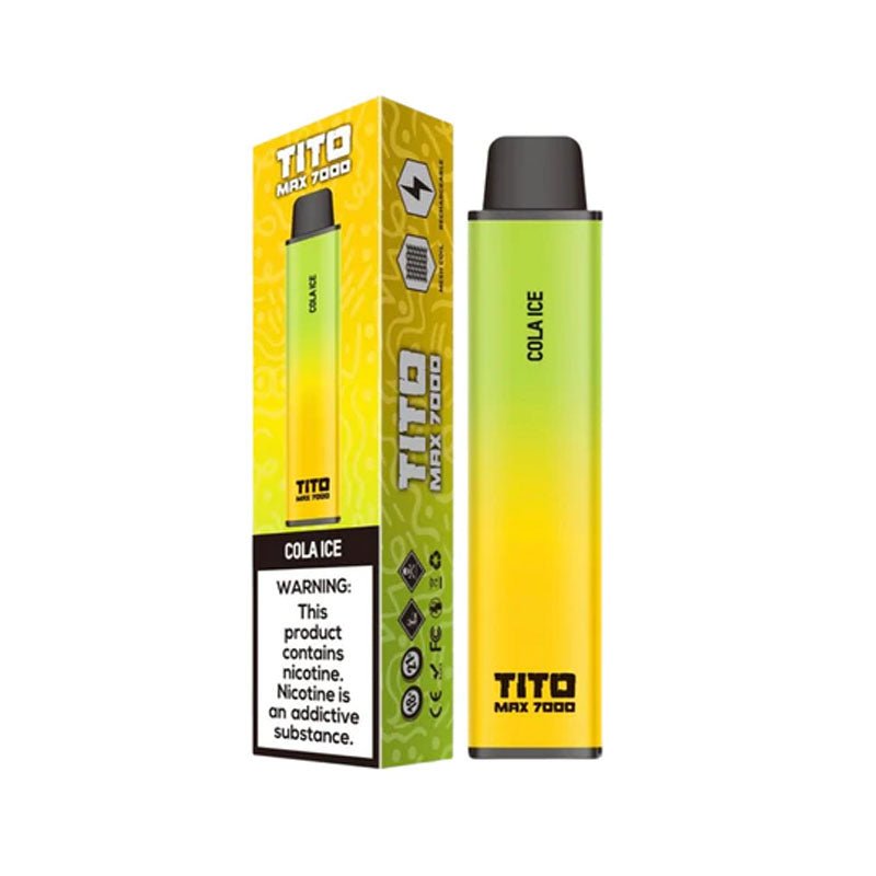 Tito Max 7000 Disposable Vape Pod Box of 10-Cola Ice-vapeukwholesale