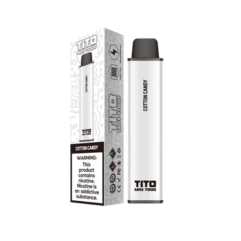 Tito Max 7000 Disposable Vape Pod Box of 10-Cotton Candy-vapeukwholesale