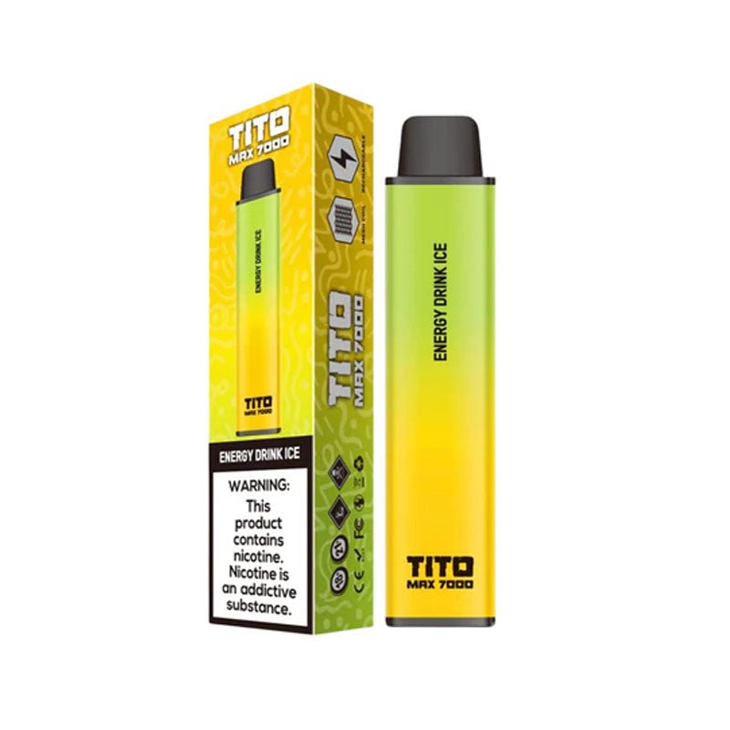 Tito Max 7000 Disposable Vape Pod Box of 10-Energy Drink Ice-vapeukwholesale