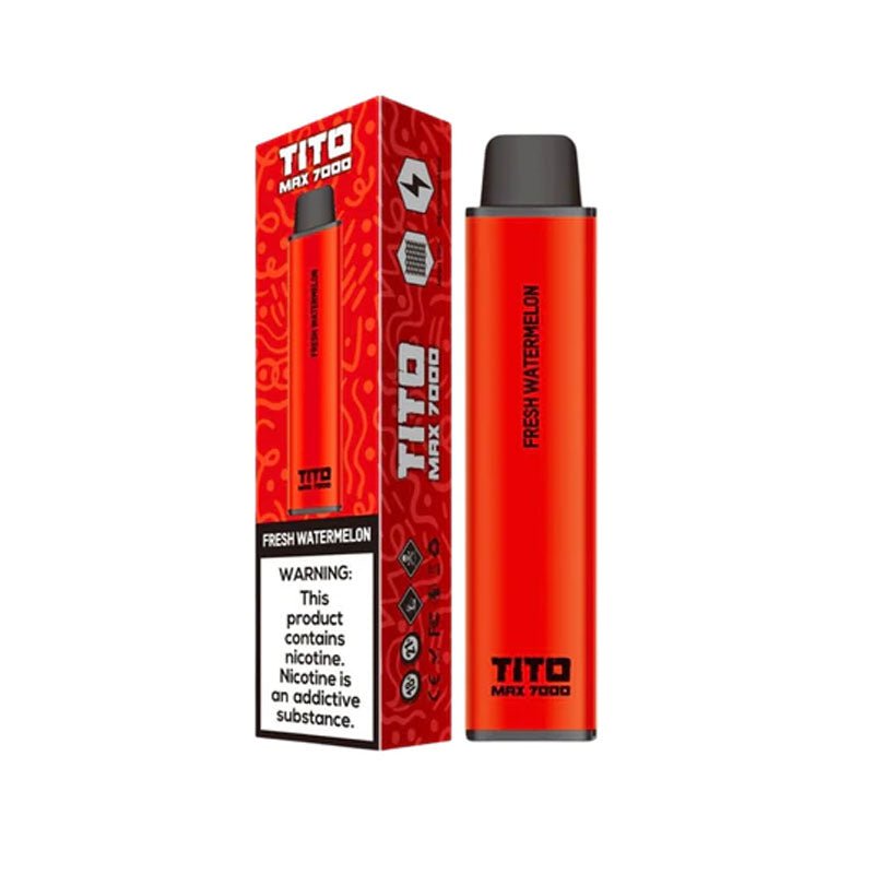 Tito Max 7000 Disposable Vape Pod Box of 10-Fresh Watermelon-vapeukwholesale
