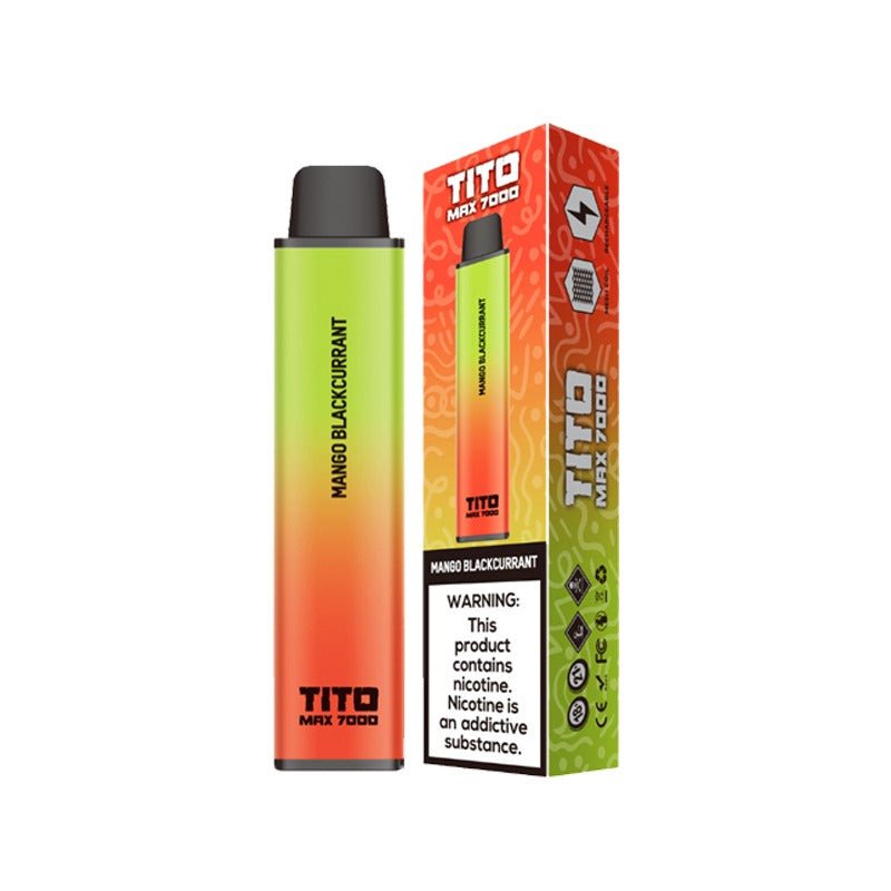 Tito Max 7000 Disposable Vape Pod Box of 10-Mango Blackcurrant-vapeukwholesale