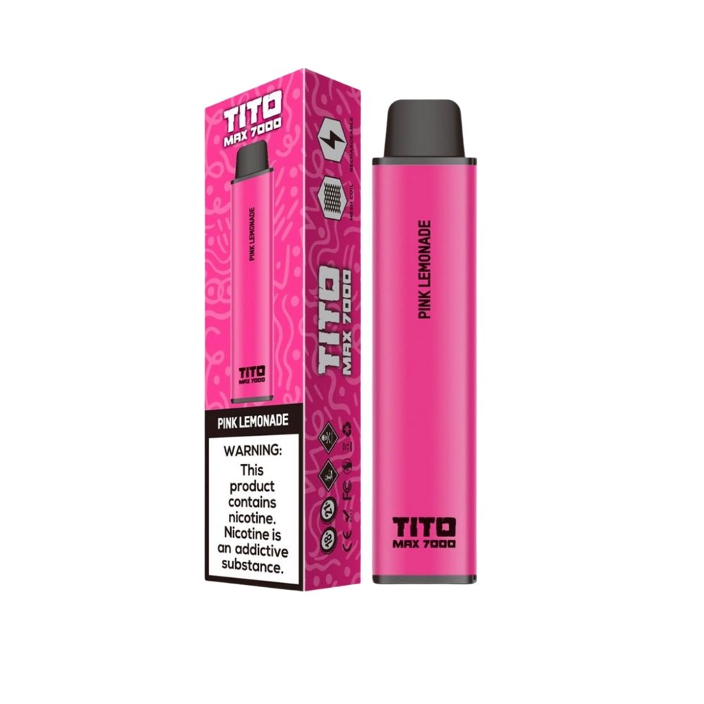 Tito Max 7000 Disposable Vape Pod Box of 10-Pink Lemonade-vapeukwholesale