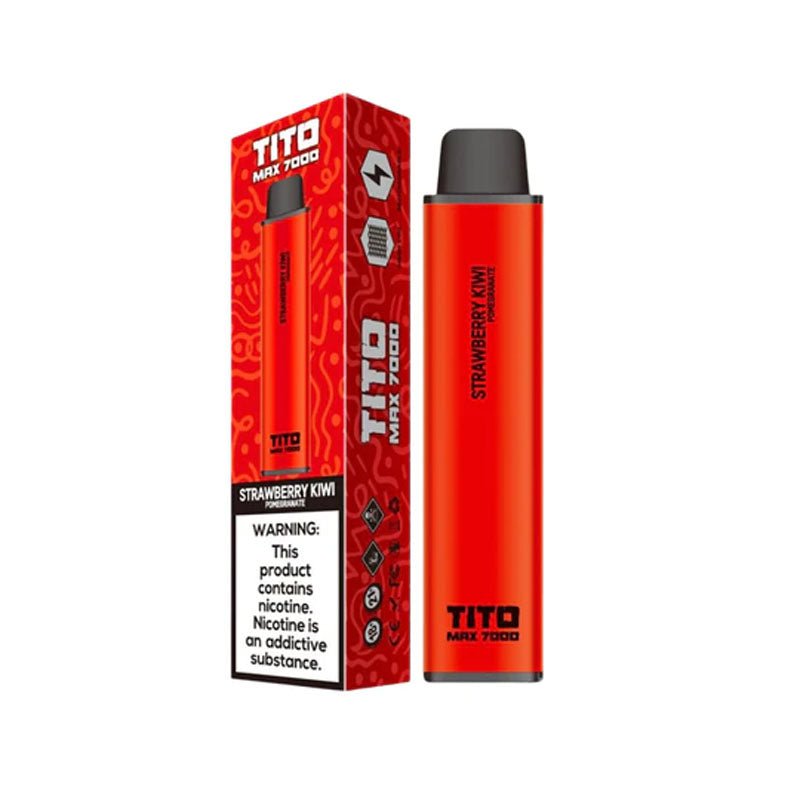 Tito Max 7000 Disposable Vape Pod Box of 10-Strawberry Kiwi Pomegranate-vapeukwholesale