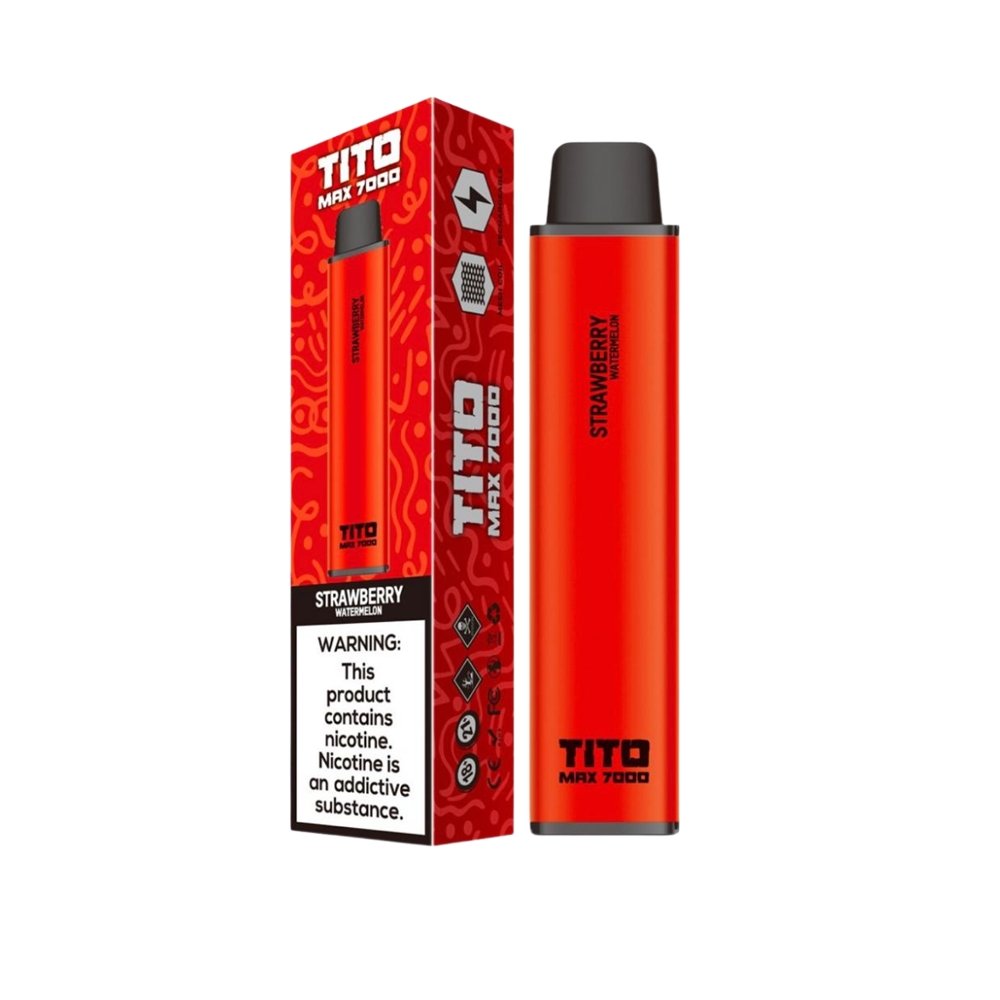 Tito Max 7000 Disposable Vape Pod Box of 10-Strawberry Watermelon-vapeukwholesale
