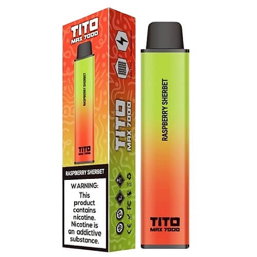 Tito Max 7000 Disposable Vape Pod Device-Raspberry Sherbet-vapeukwholesale