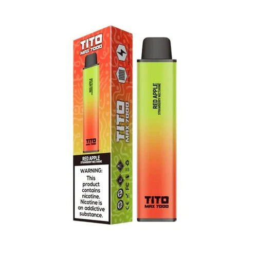Tito Max 7000 Disposable Vape Pod Device-Red Apple Strawberry Nectarine-vapeukwholesale
