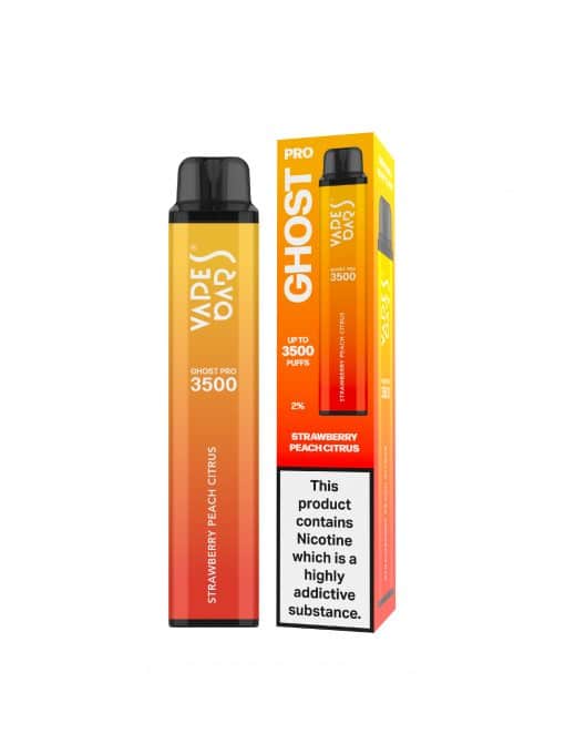 Vape Bar Ghost Pro 3500 Disposable Vape Pod Pen-Strawberry Peach Citrus-vapeukwholesale