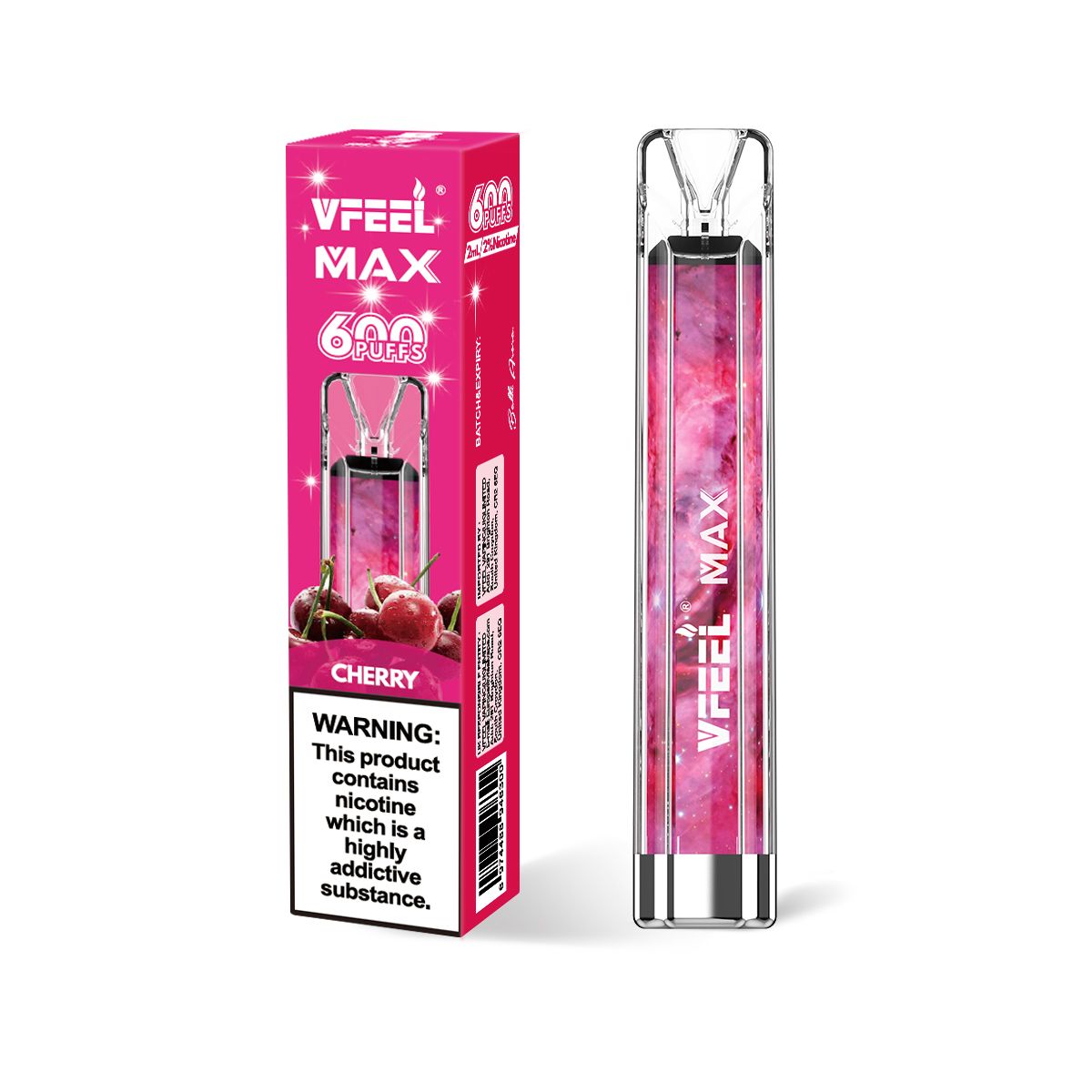 Vfeel Max - 600 Puffs Disposable Vape-Cherry-vapeukwholesale