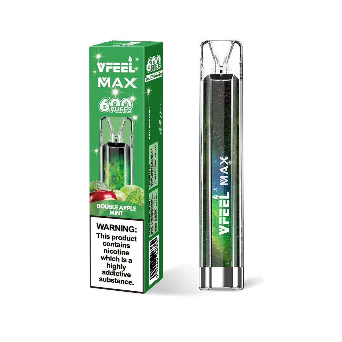 Vfeel Max - 600 Puffs Disposable Vape-Double Apple-vapeukwholesale