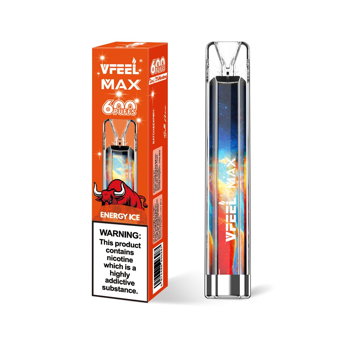 Vfeel Max - 600 Puffs Disposable Vape-Energy Ice-vapeukwholesale