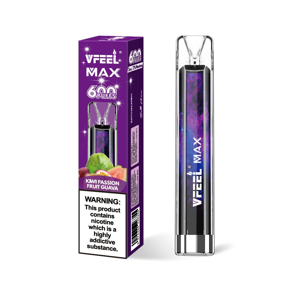 Vfeel Max - 600 Puffs Disposable Vape-Kiwi Passion Fruit Guava-vapeukwholesale