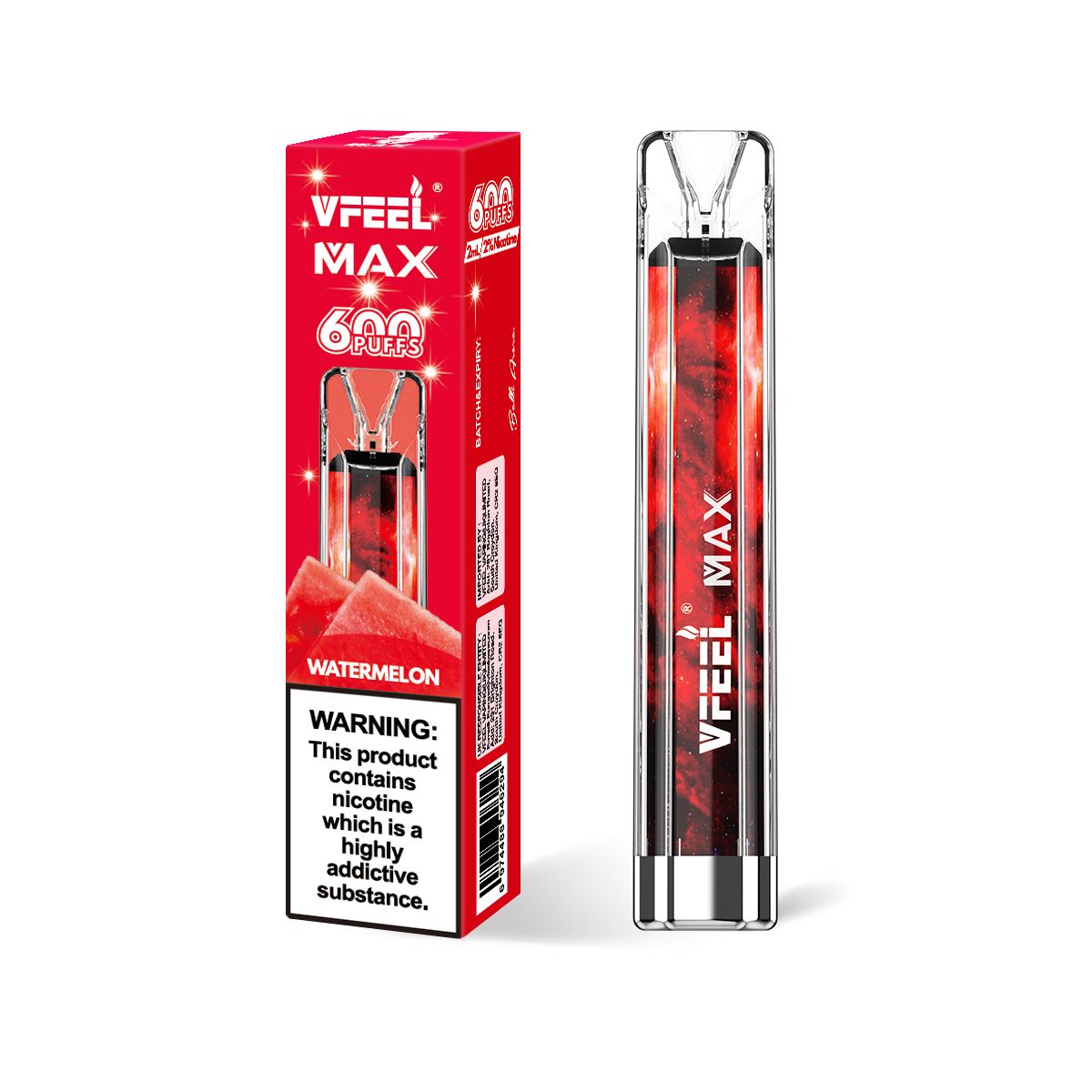 Vfeel Max - 600 Puffs Disposable Vape-Watermelon-vapeukwholesale