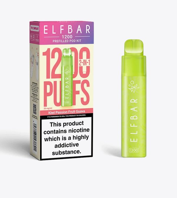 2 in 1 Elfbar 1200 Puffs Prefilled Pod Kit - Wolfvapes.co.uk-Passion Fruit Guava