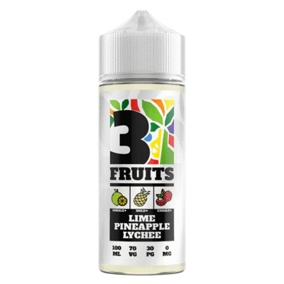 3 Fruits 100ml Shortfill-Lime Pineapple Lychee-vapeukwholesale