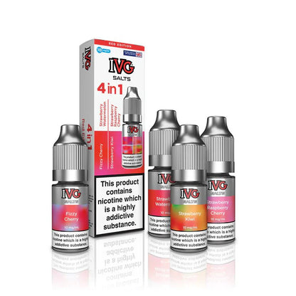 4 in 1 IVG Nic Salt 10ml E-liquids Pack of 10 | 4 Flavours-Red Edition-vapeukwholesale