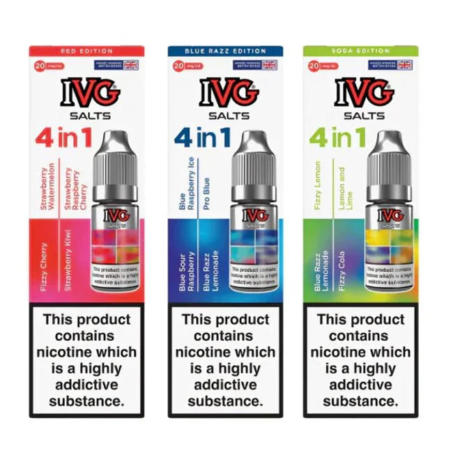 4 in 1 IVG Nic Salt 10ml E-liquids Pack of 5 | 4 Flavours