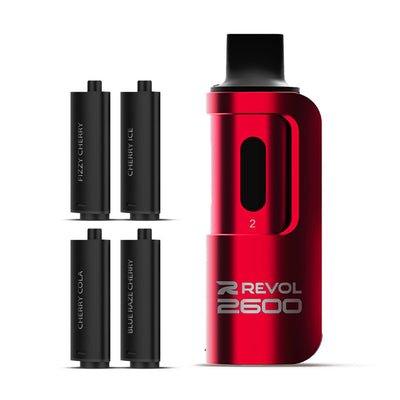 4 in 1 Revol 2600 Puffs Disposable Vape Pod Kit Box of 5-Cherry Series-vapeukwholesale