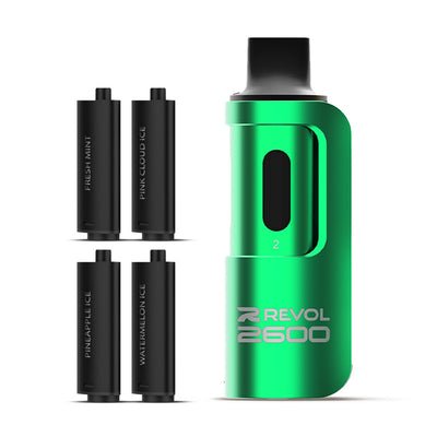 4 in 1 Revol 2600 Puffs Disposable Vape Pod Kit Box of 5-Mint Series-vapeukwholesale