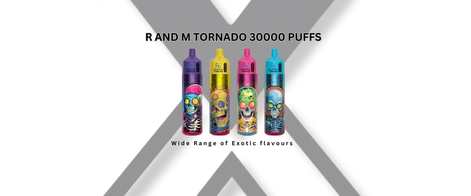 Discover the RandM Tornado 30000 Vape Box of 10 at Vapex Wholesale. Enjoy 30000 puffs per device, adjustable airflow, Type-C charging, and 45+ flavors.