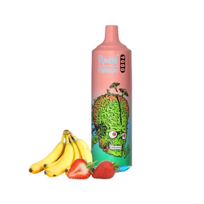 R and M Tornado 9000 Disposable Vape Pod Box of 10-Strawberry Banana-vapexwholesale