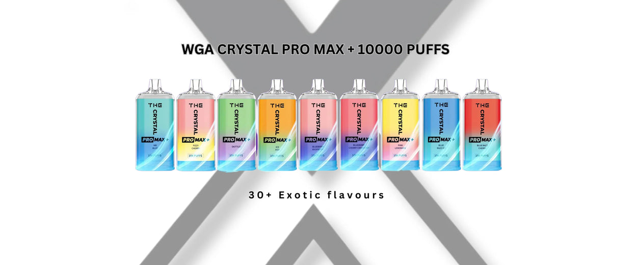 Buy the Crystal Pro Max 10000 Puffs vape in UK for only £43.80 at Wholesale price. Enjoy the premium device with 50+ flavours at Vapex Wholesale.