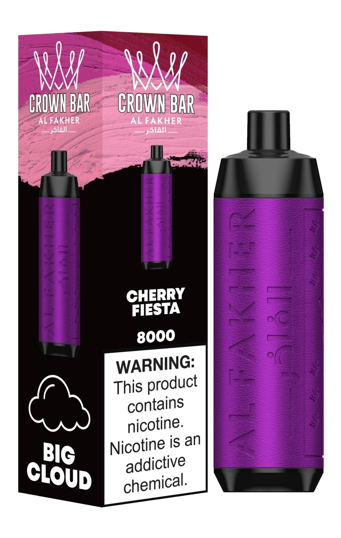 Al Fakher Crown Bar 8000 Puffs Disposable Vape Box of 10-Cherry Fiesta-vapeukwholesale