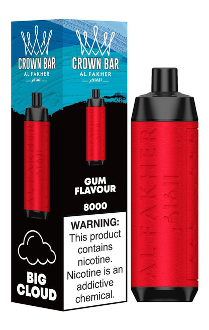 Al Fakher Crown Bar 8000 Puffs Disposable Vape Box of 10-Gum Flavour-vapeukwholesale