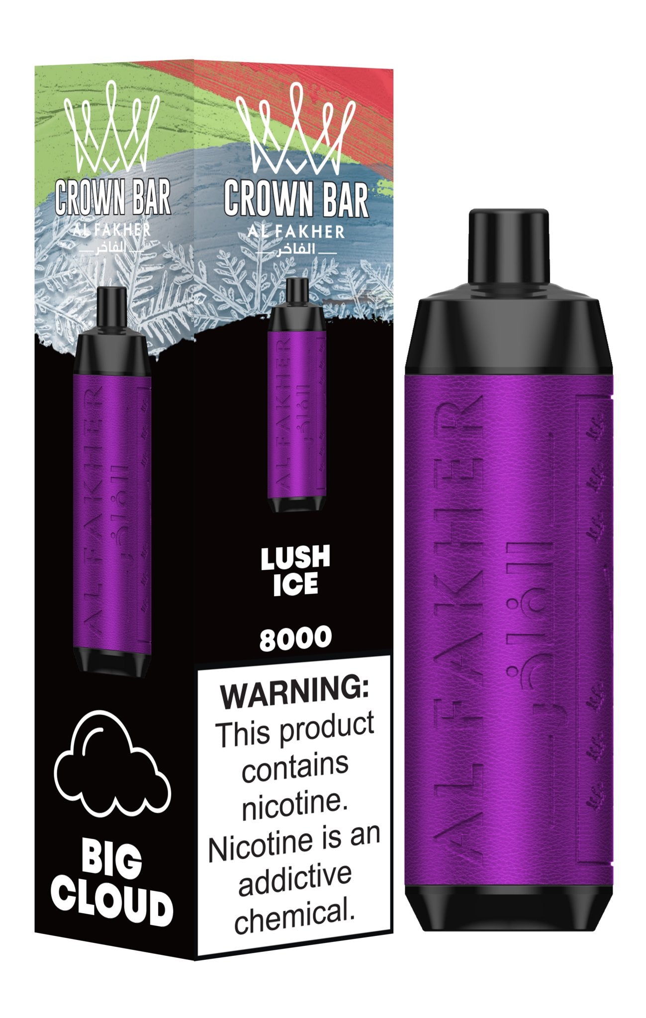 Al Fakher Crown Bar 8000 Puffs Disposable Vape Box of 10-Lush Ice-vapeukwholesale