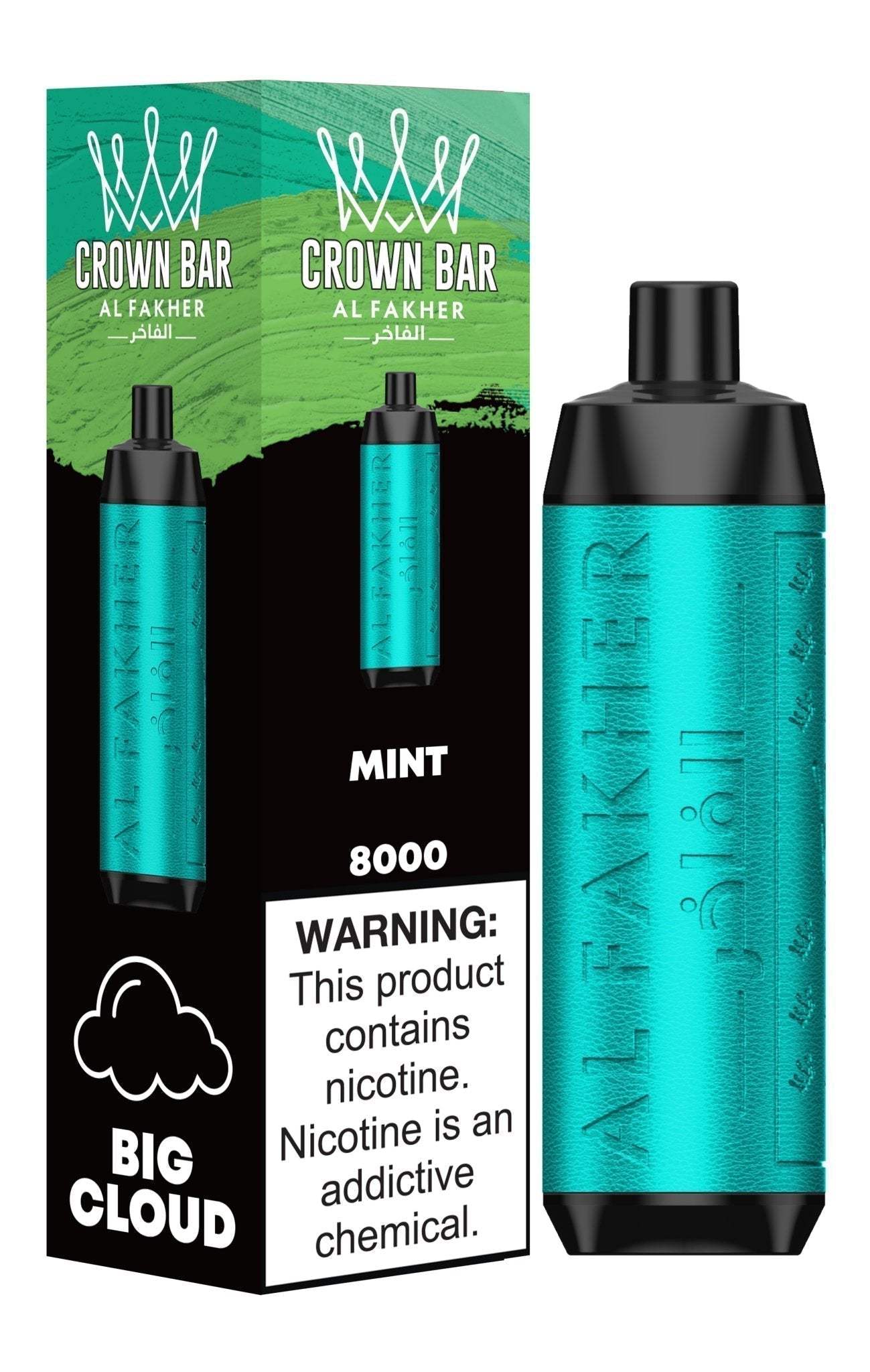 Al Fakher Crown Bar 8000 Puffs Disposable Vape Box of 10-Mint-vapeukwholesale