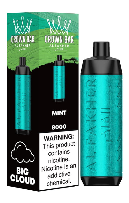 Al Fakher Crown Bar 8000 Puffs Disposable Vape Box of 10-Mint-vapeukwholesale