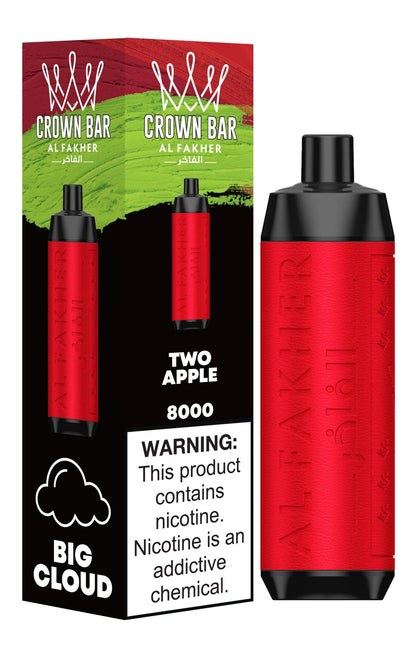 Al Fakher Crown Bar 8000 Puffs Disposable Vape Box of 10-Two Apples-vapeukwholesale