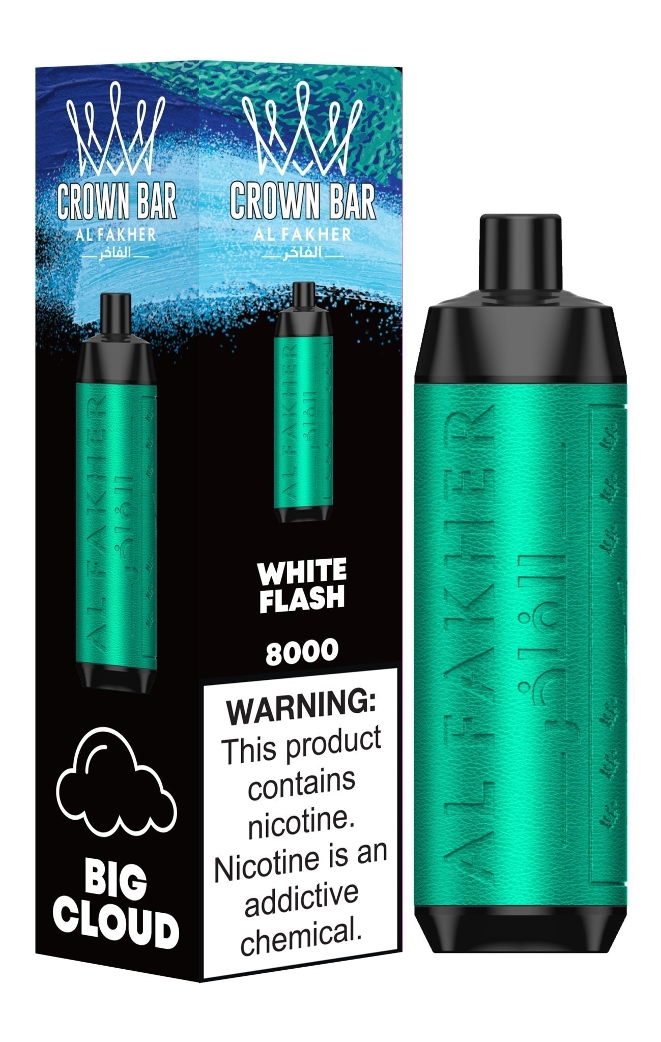 Al Fakher Crown Bar 8000 Puffs Disposable Vape Box of 10-White Flash-vapeukwholesale