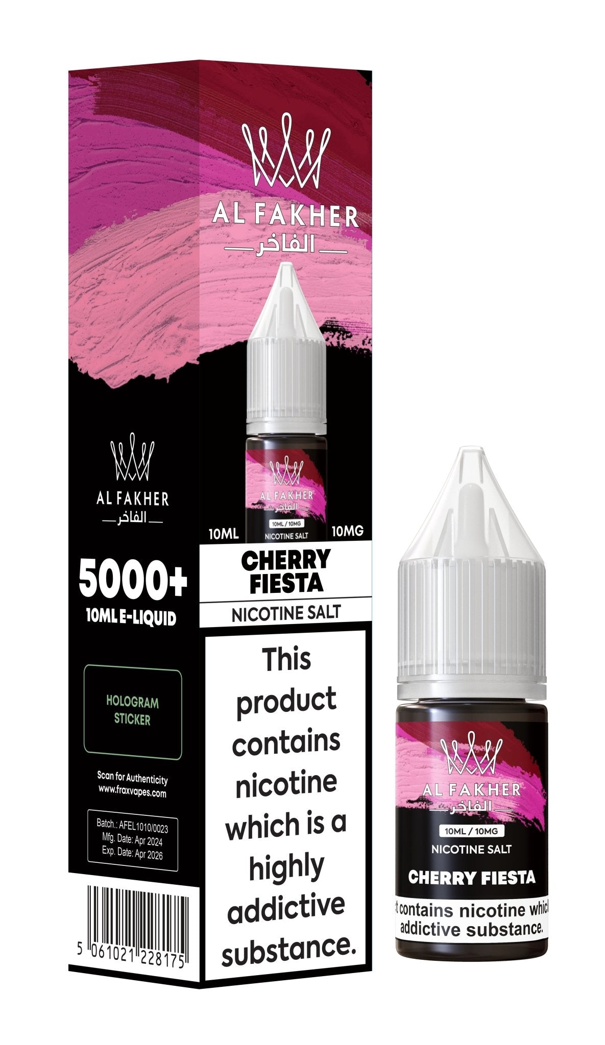 Al Fakher Nic Salt 10ml E-Liquid Box of 10-Cherry Fiesta-vapeukwholesale