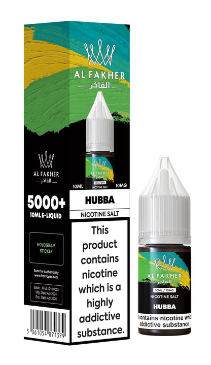 Al Fakher Nic Salt 10ml E-Liquid Box of 10-Hubba-vapeukwholesale