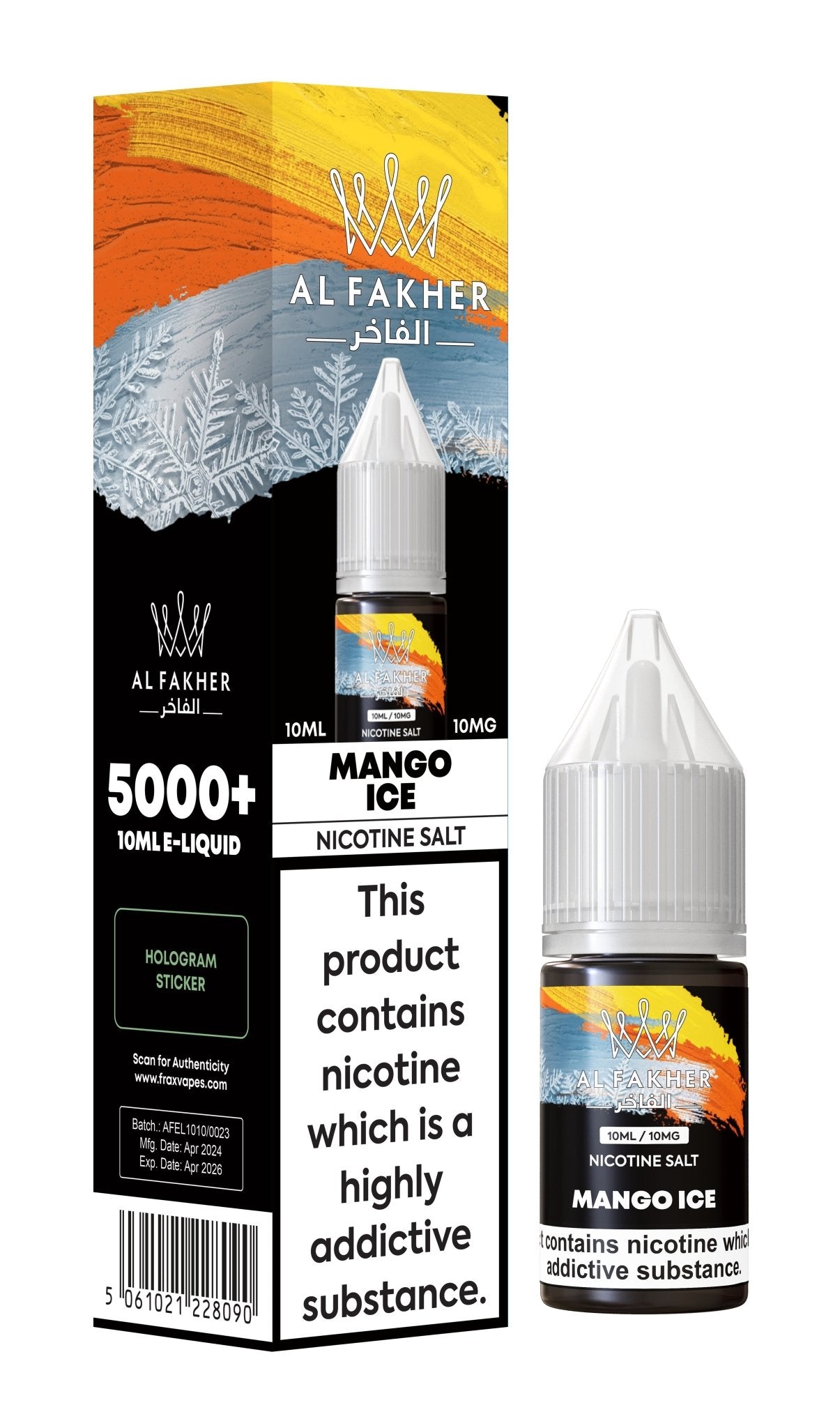 Al Fakher Nic Salt 10ml E-Liquid Box of 10-Mango Ice-vapeukwholesale