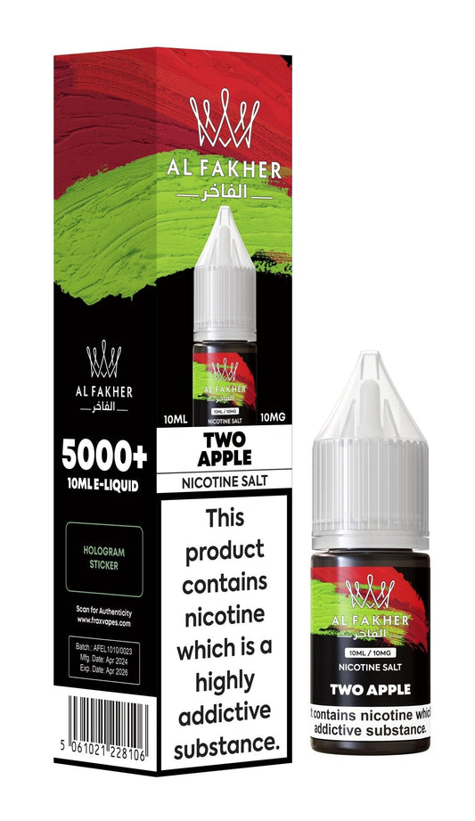 Al Fakher Nic Salt 10ml E-Liquid Box of 10-Two Apple-vapeukwholesale